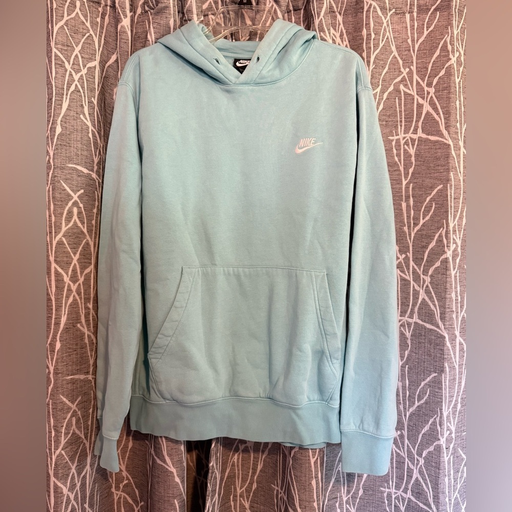 Nike Light Blue Hoodie Oversized Large - Picture 1 of 3